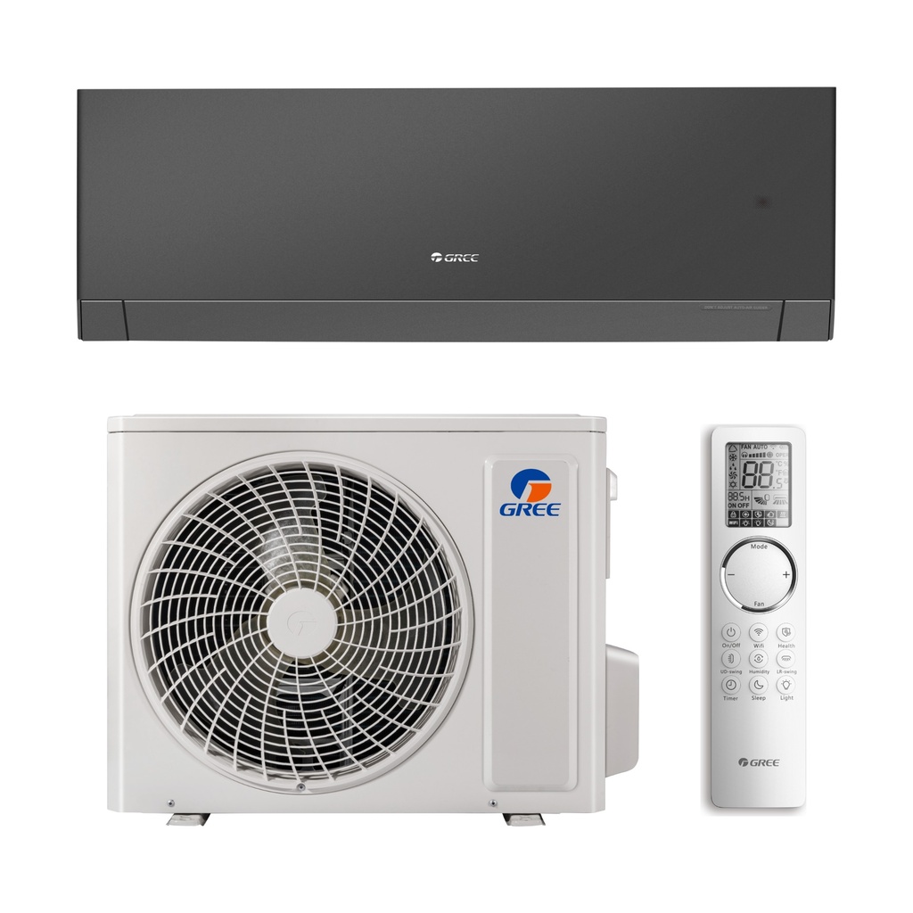 Ensemble GREE CLIVIA+ 18 noir R32 – Unité murale + groupe extérieur