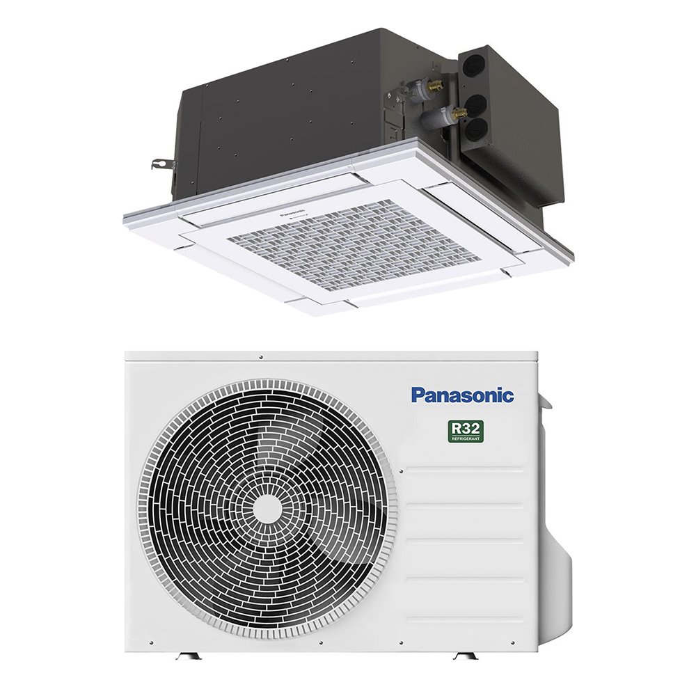[S-25PY3E + U-25PZ3E5 + CZ-KPY4 + CZ-RTC5B] Ensemble PANASONIC PACi NX Standard cassette 60 × 60 – 2,5 kW R32 (S-25PY3E + U-25PZ3E5, façade CZ-KPY4, commande CZ-RTC5B)