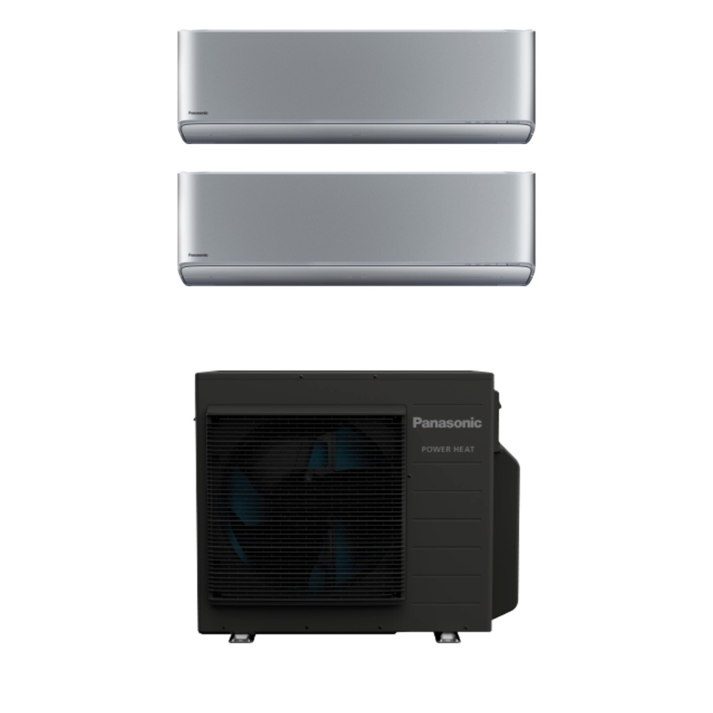 Ensemble PANASONIC Etherea / Power Heat Multi bi-split – CU-2Z50ABEC + CS-XZ25CKEW + CS-XZ25CKEW R32