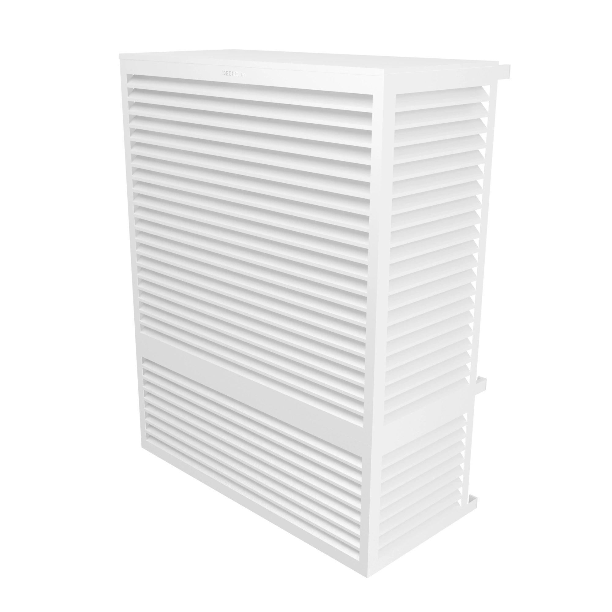 Cache clim et PAC DECOCLIM Alu grande hauteur – Taille XL+ – face avant, côtés et dessus (intérieur H170 × L131 × P65-80 cm)